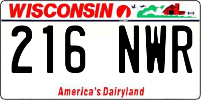 WI license plate 216NWR