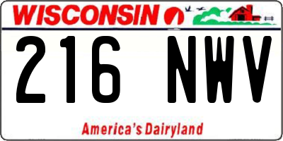 WI license plate 216NWV