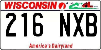 WI license plate 216NXB