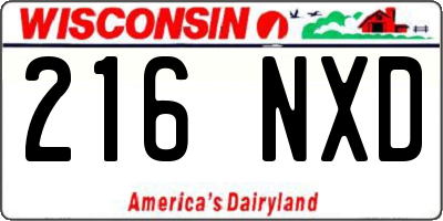 WI license plate 216NXD