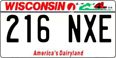 WI license plate 216NXE