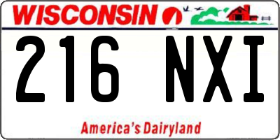 WI license plate 216NXI