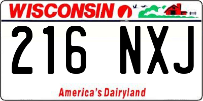 WI license plate 216NXJ