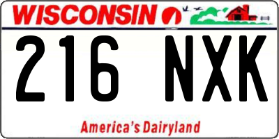 WI license plate 216NXK