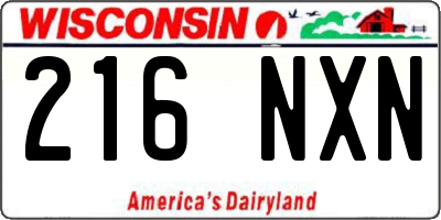 WI license plate 216NXN