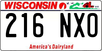 WI license plate 216NXO