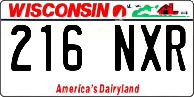 WI license plate 216NXR