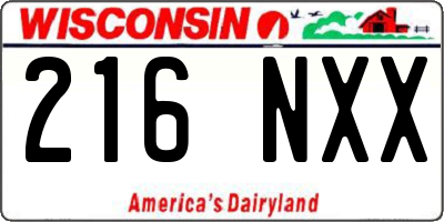 WI license plate 216NXX