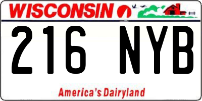 WI license plate 216NYB
