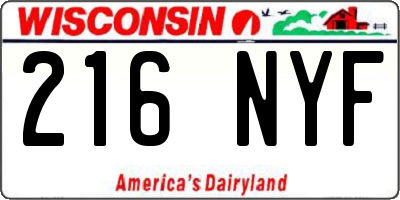WI license plate 216NYF