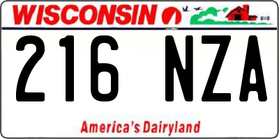 WI license plate 216NZA