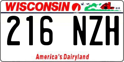 WI license plate 216NZH