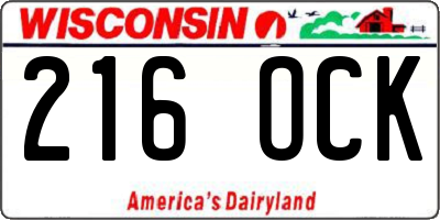 WI license plate 216OCK