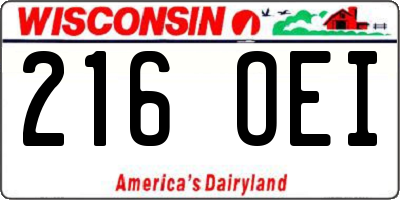 WI license plate 216OEI