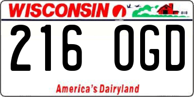 WI license plate 216OGD