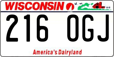 WI license plate 216OGJ