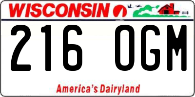 WI license plate 216OGM
