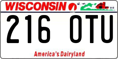 WI license plate 216OTU