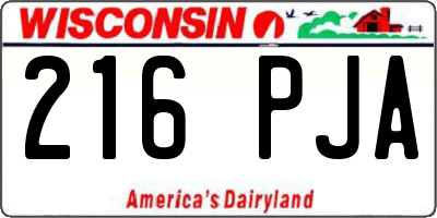 WI license plate 216PJA