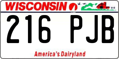 WI license plate 216PJB