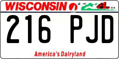 WI license plate 216PJD