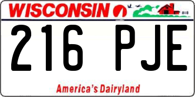 WI license plate 216PJE