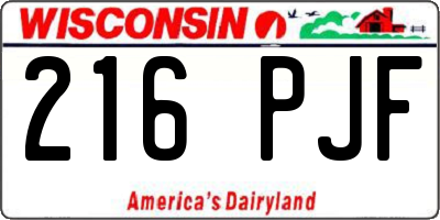 WI license plate 216PJF
