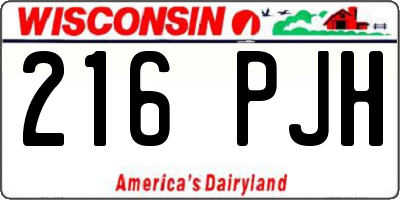 WI license plate 216PJH