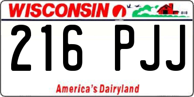 WI license plate 216PJJ