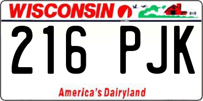 WI license plate 216PJK