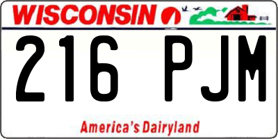 WI license plate 216PJM