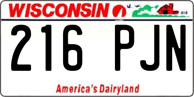 WI license plate 216PJN