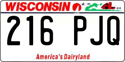 WI license plate 216PJQ