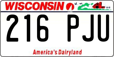 WI license plate 216PJU