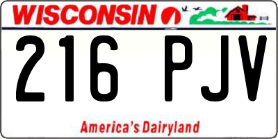 WI license plate 216PJV