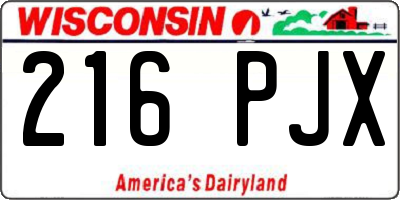 WI license plate 216PJX
