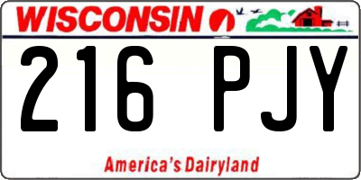 WI license plate 216PJY