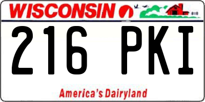 WI license plate 216PKI