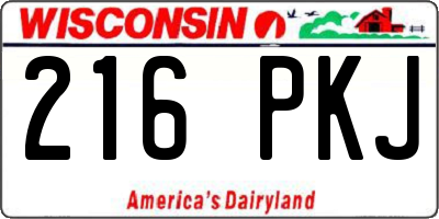 WI license plate 216PKJ
