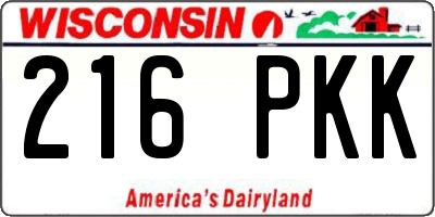 WI license plate 216PKK