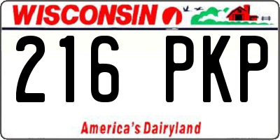 WI license plate 216PKP