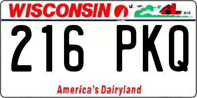 WI license plate 216PKQ