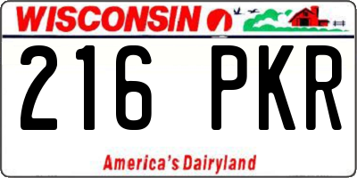 WI license plate 216PKR