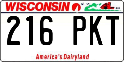 WI license plate 216PKT