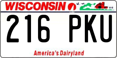 WI license plate 216PKU