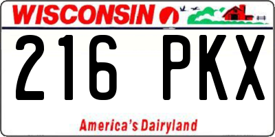 WI license plate 216PKX