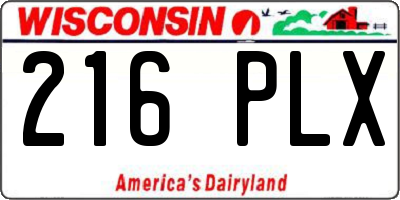 WI license plate 216PLX