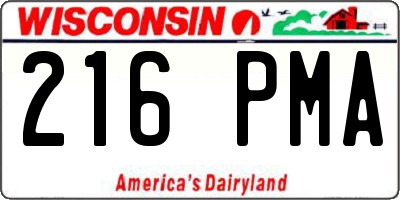 WI license plate 216PMA