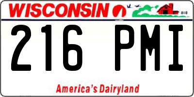 WI license plate 216PMI