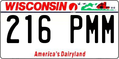 WI license plate 216PMM